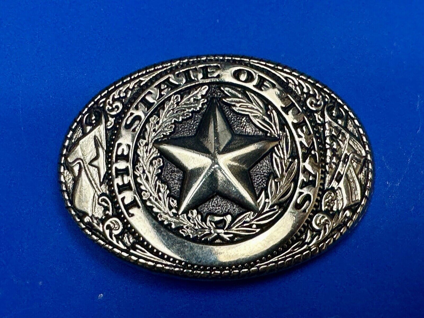 The Great State of Texas - Tx Star, Flag western light gold color belt buckle