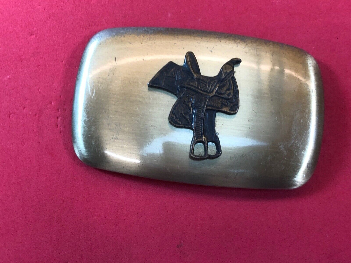 Vintage Chambers Belt Buckle Company Horse Saddle