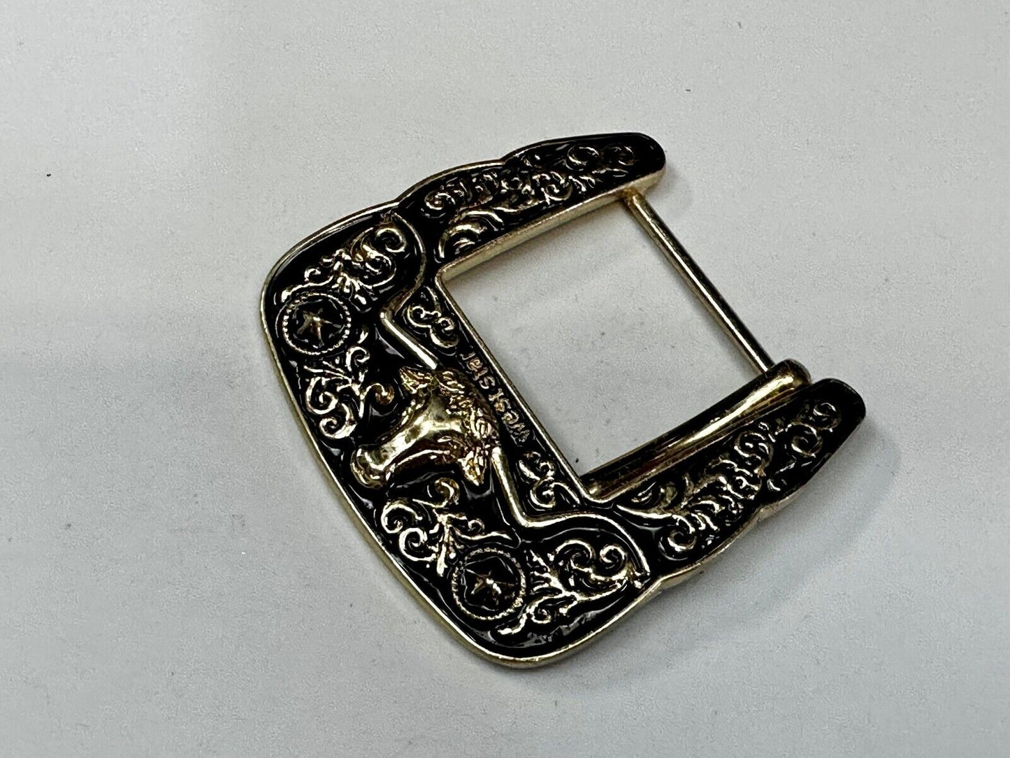Texas Ranger Style Longhorn Vintage Replacement Dress Belt Buckle West Star