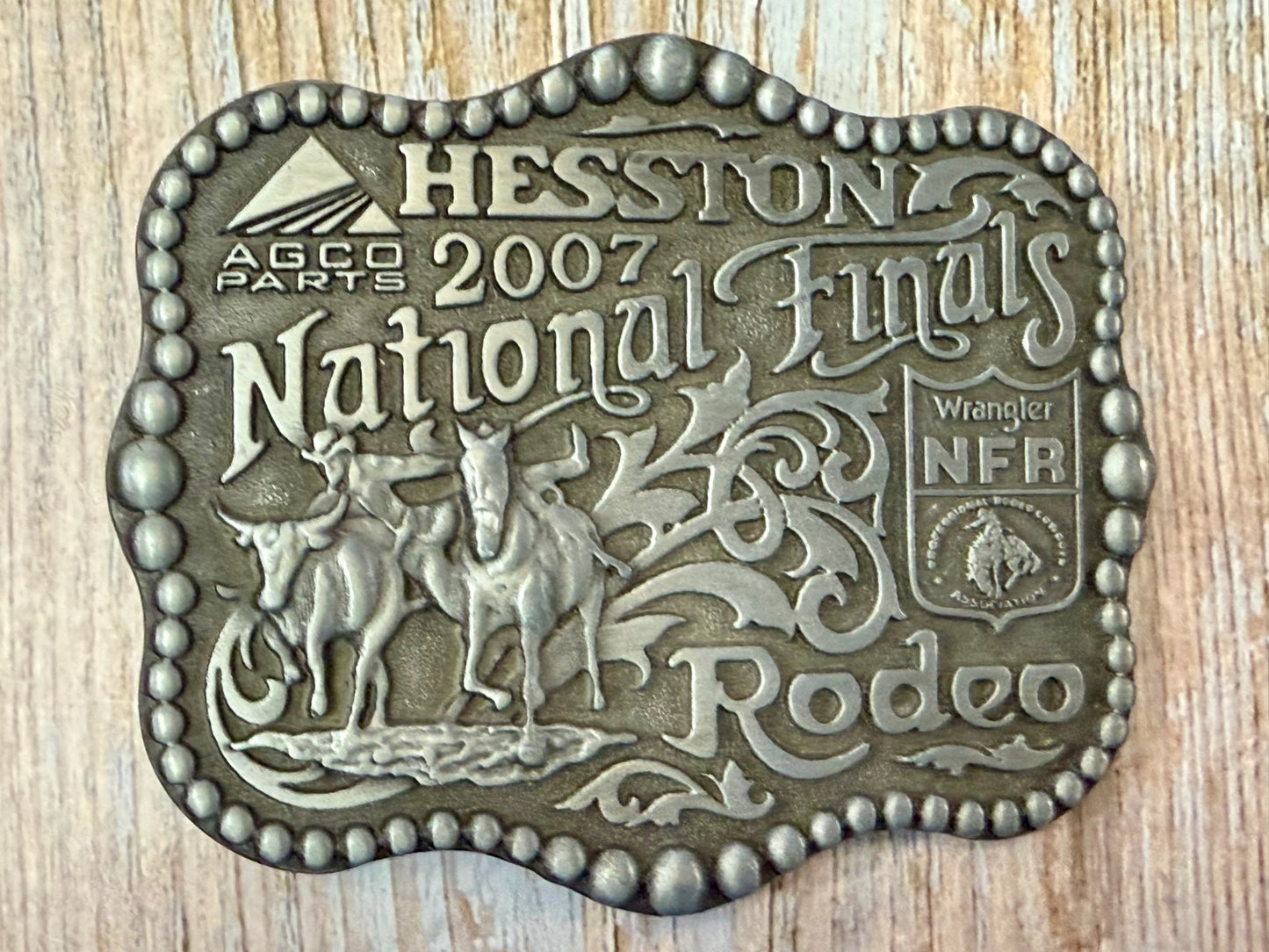 2007 Hesston Wrangler National Finals Rodeo Montana Silversmiths Belt Buckle