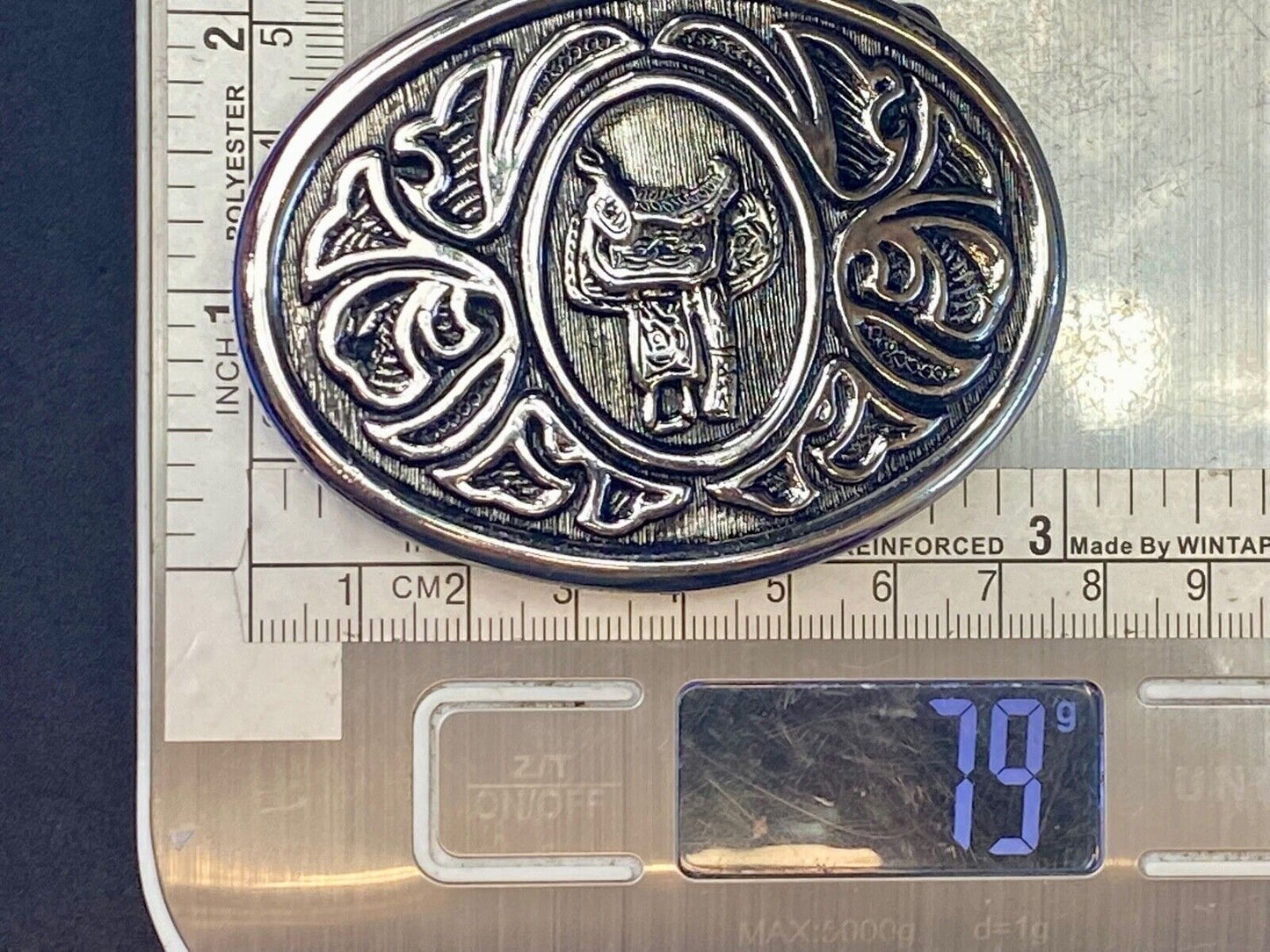 Vintage 1970's Horse Saddle Western & Cowboy Fashion Belt Buckle
