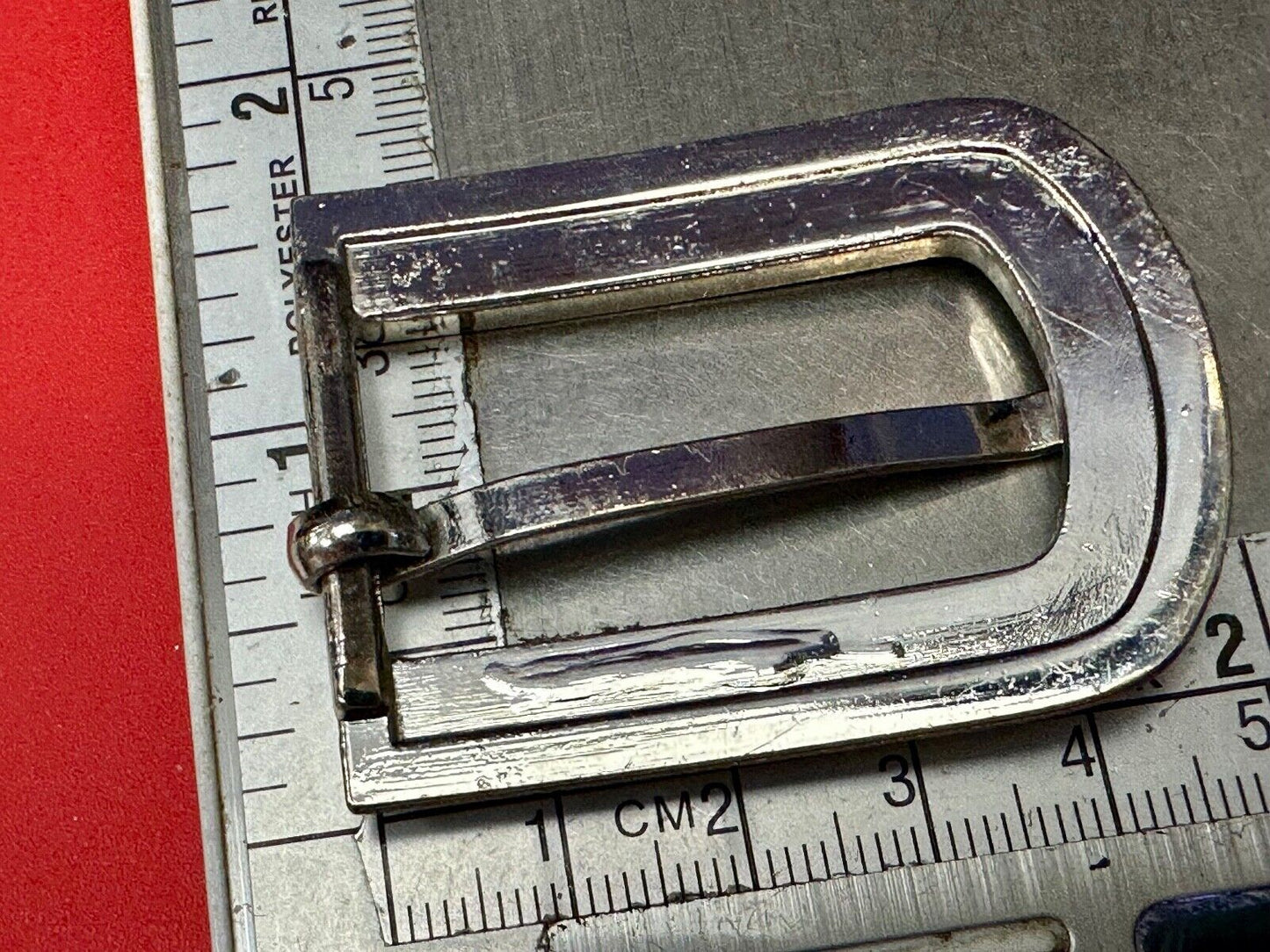 2" wide silver tone Rhinestone accented replacement belt buckle