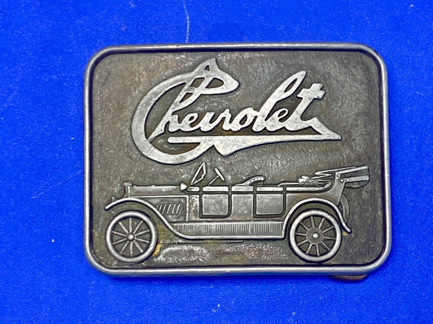 Vintage Chevrolet Chevy Antique Car logo emblem belt buckle by RJ Roberts