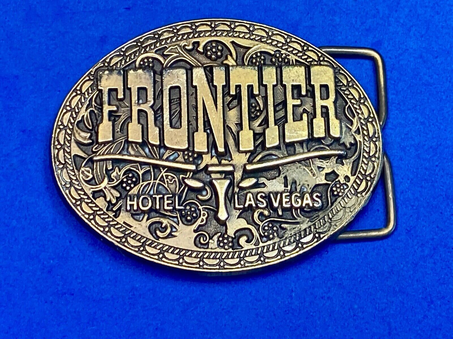 Vintage 80'S Las Vegas "Frontier" Hotel / Casino Western Promotional Belt Buckle