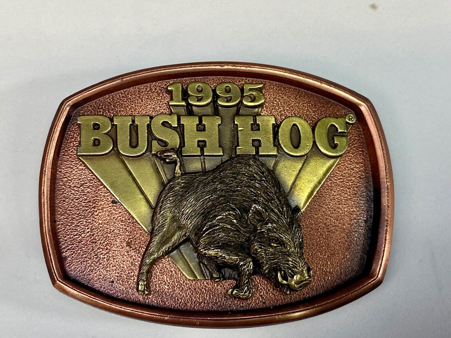 The Bush Hog Rotary Cutter Lawn Construction Tractor Company Belt Buckle 1995
