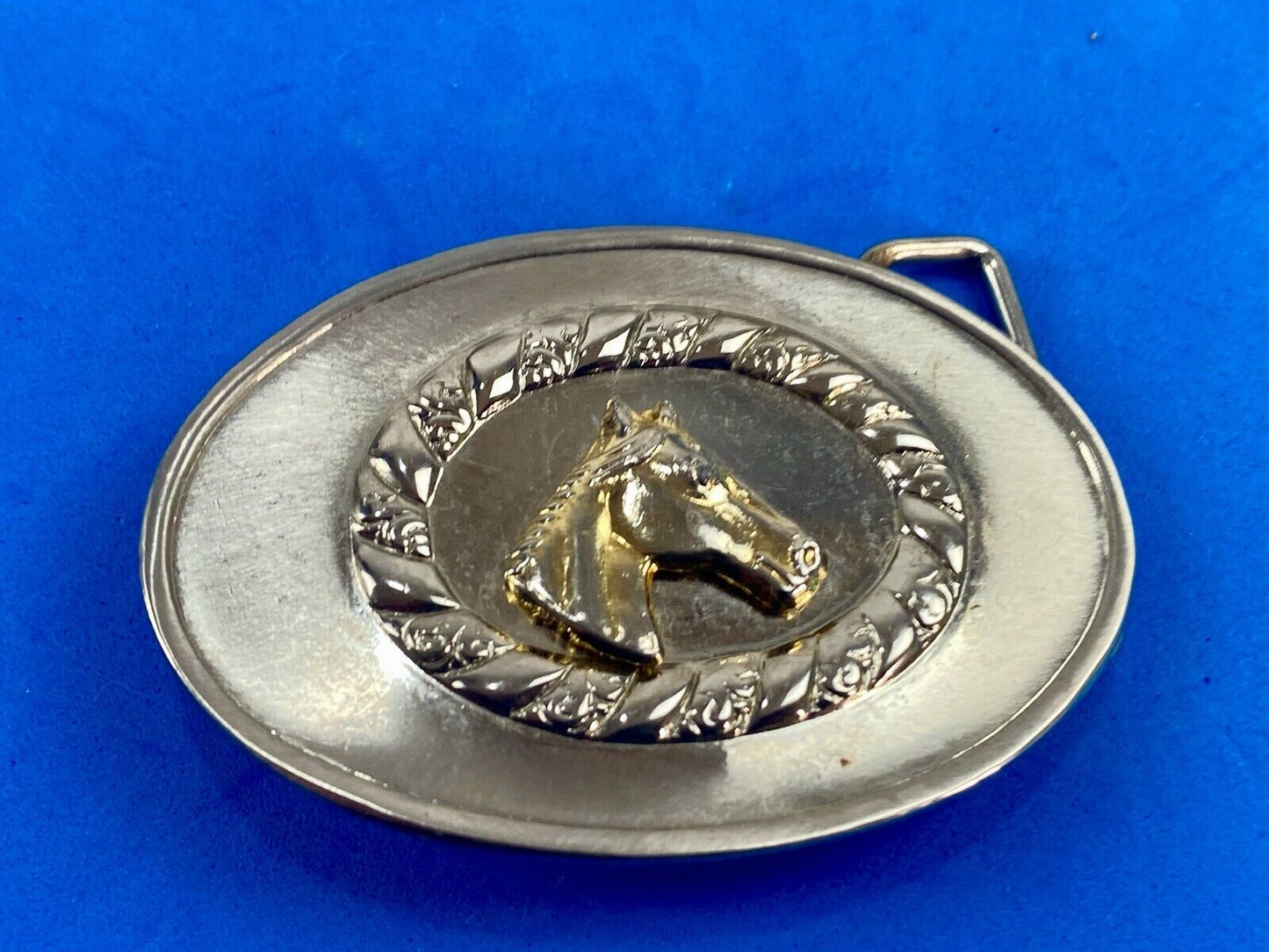 Unique and different horse bust head western cowboy Oval Shape belt buckle