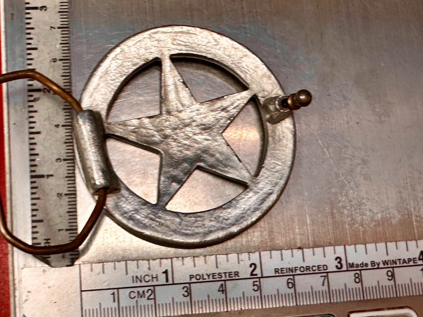 Vintage Deputy Sheriff Badge Cut Out Figural silver tone Belt Buckle