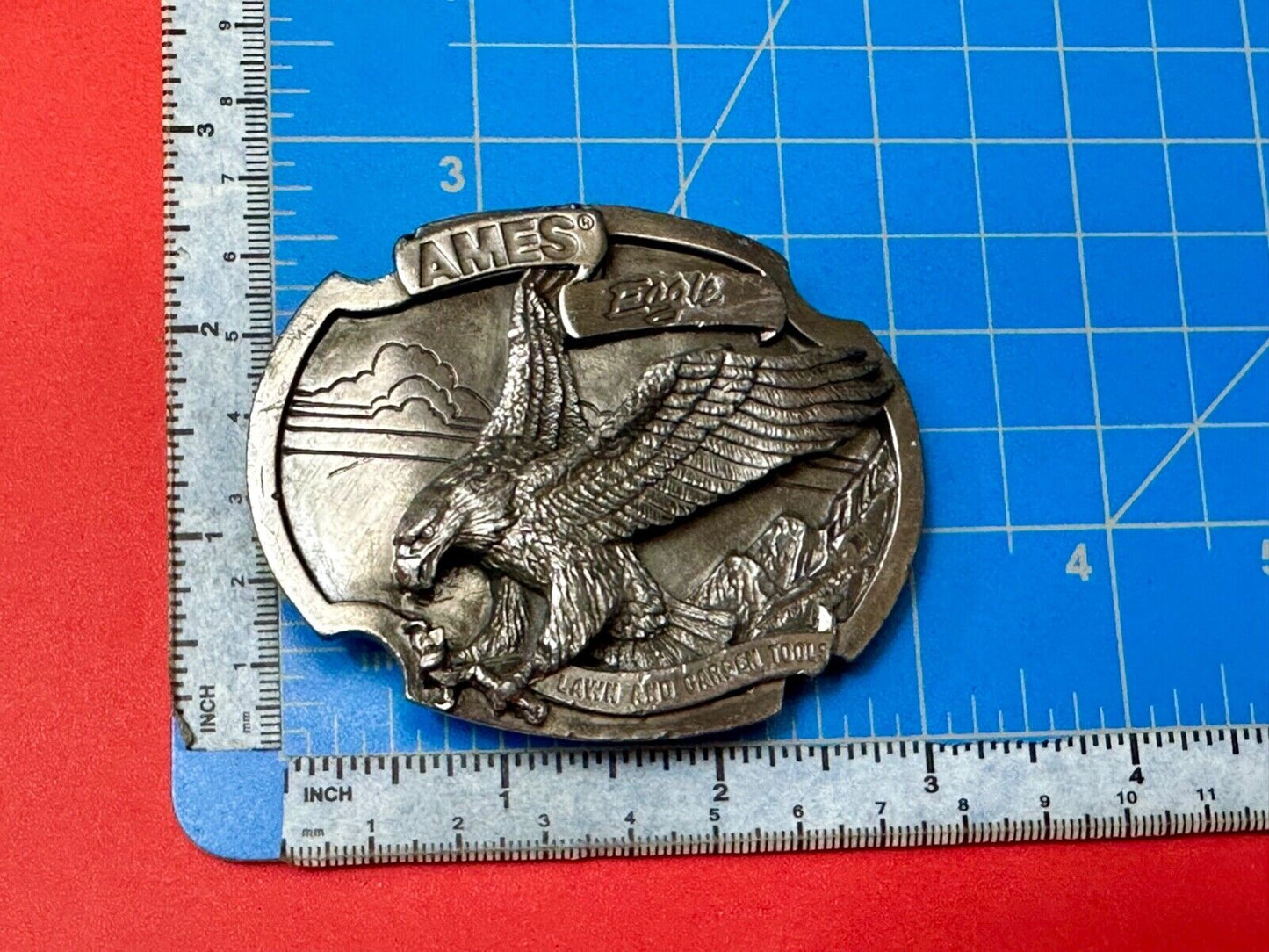 AMES TOOLS Vintage 1987 Belt Buckle - EAGLE - Lawn and garden tools