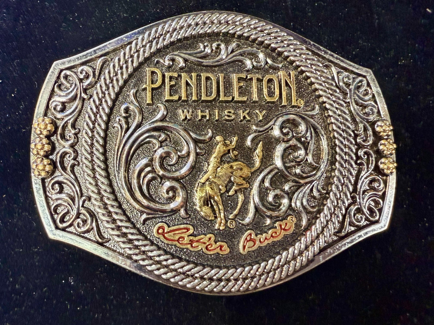2021 Pendleton Whiskey Let'er Buck Rodeo Cowboy Montana Silversmiths Belt Buckle