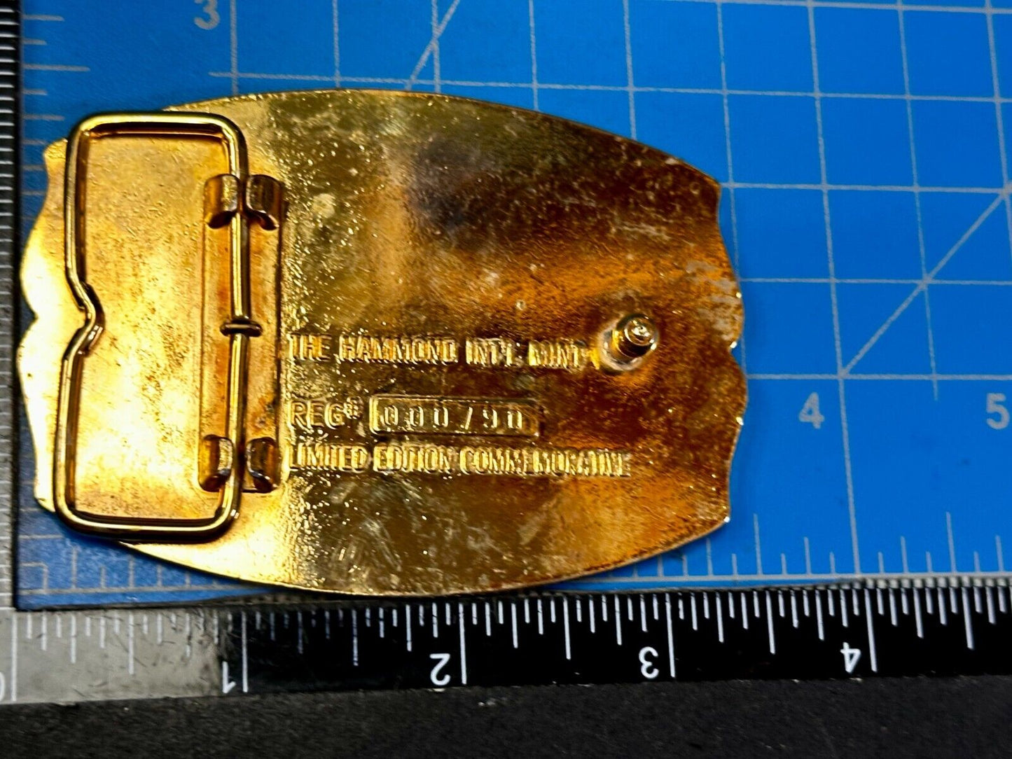 USA France Lady Liberty Statue Commemorative two tone Hammond Mint Belt Buckle