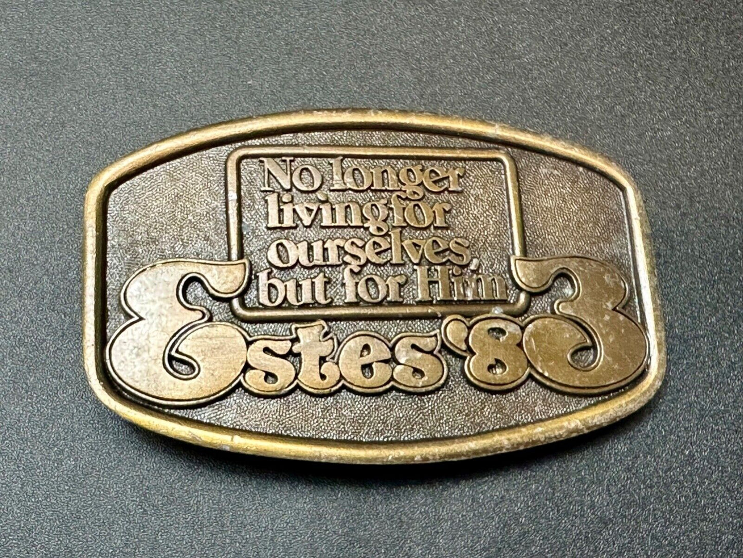 2 Corinthians, Estes 83 no longer living for ourselves, but for him belt buckle