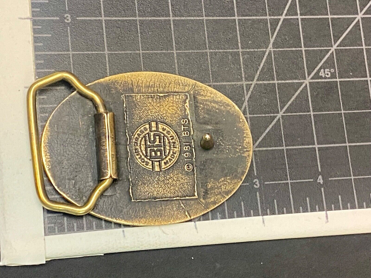The Oregonian Portland News Paper Vintage Bts Brass Belt Buckle Since 1850