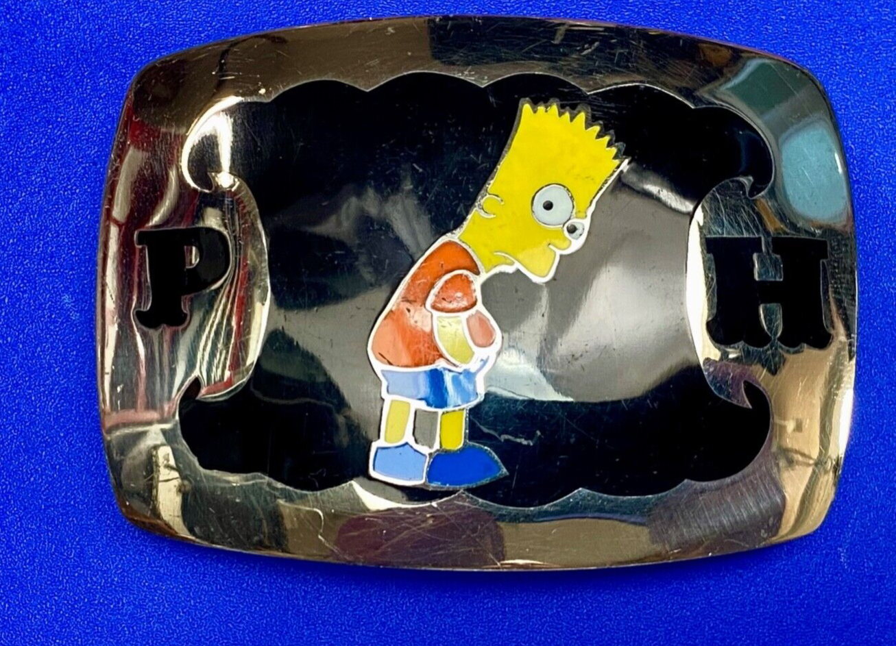 Bart Simpson ULTIMATE Simpsons fan gift! PH Western belt buckle AMAZING QUALITY