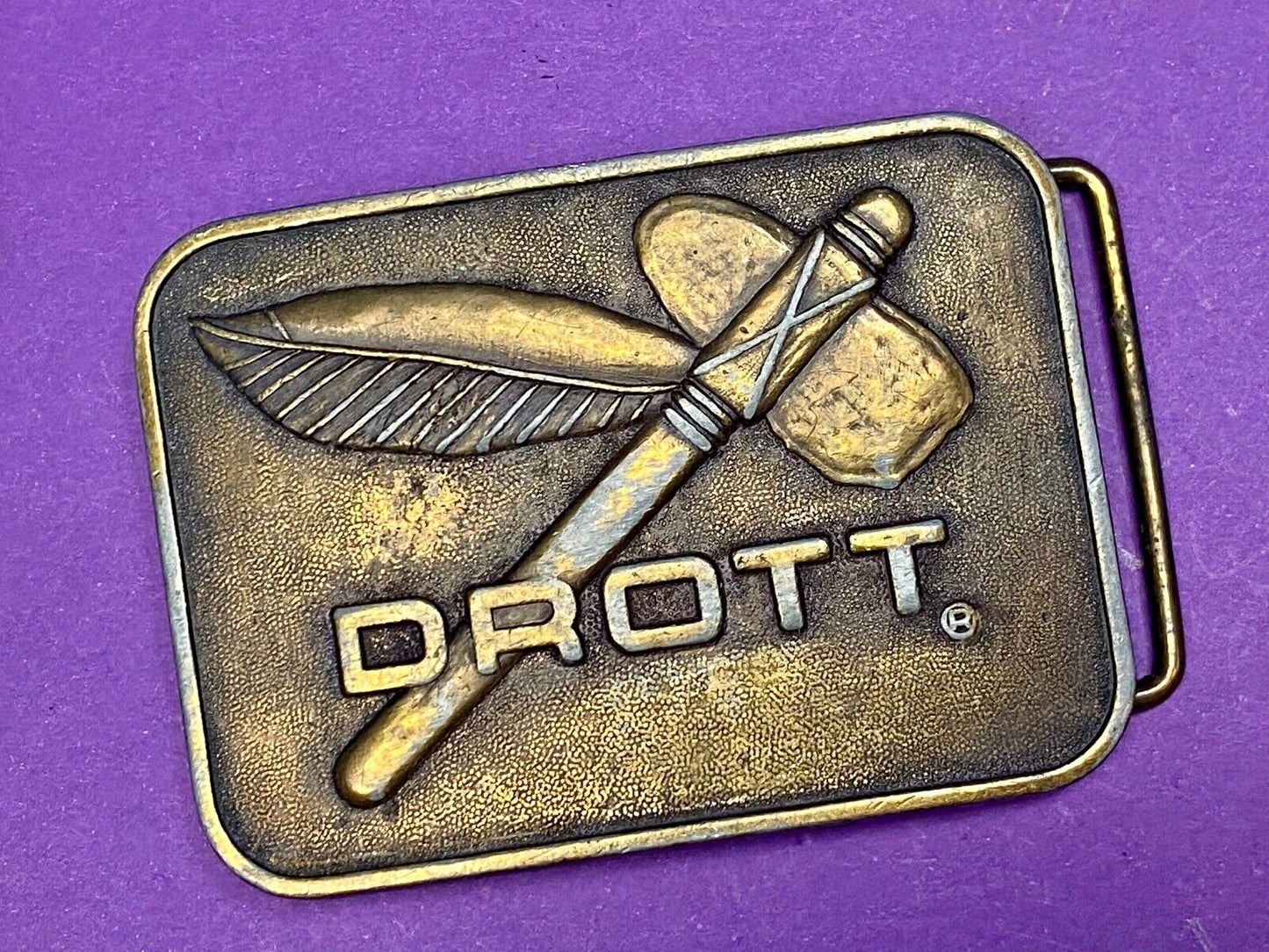 Vintage Drott Manufacturing Company Crane Construction Company belt buckle