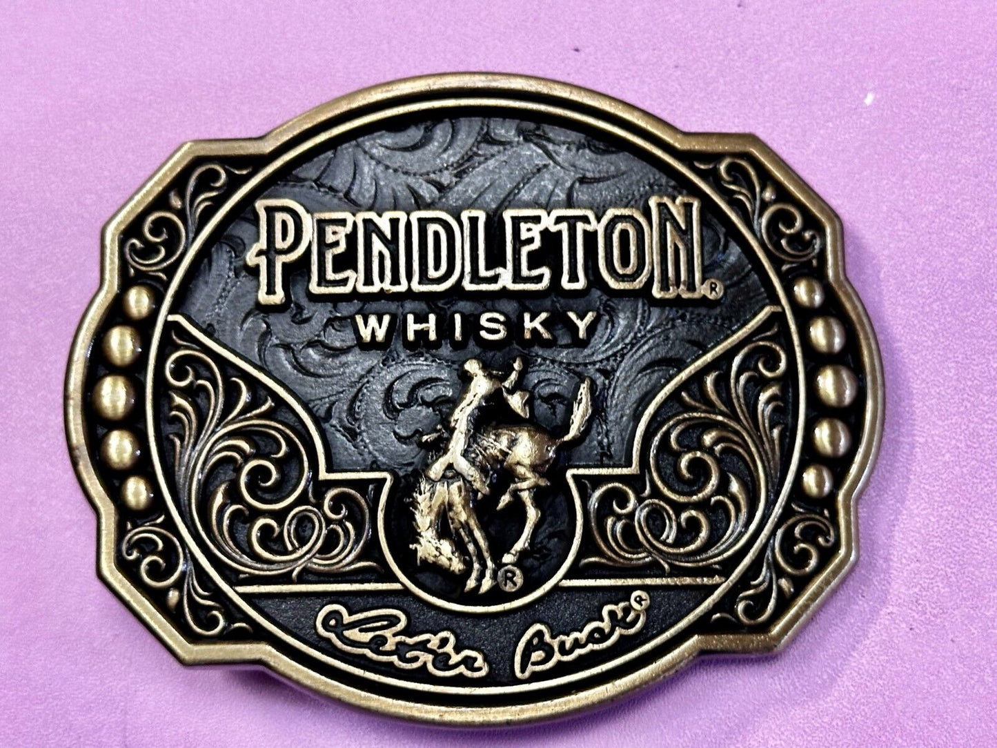 2024 Pendleton Whiskey Leter Buck Rodeo Cowboys Montana Silversmiths Belt Buckle
