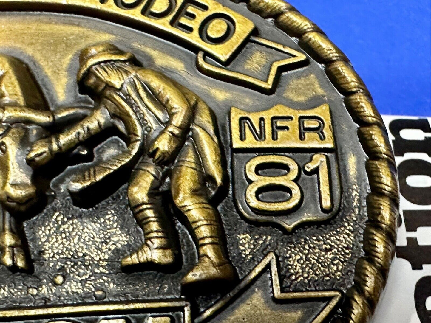 1981 Hesston National Finals Rodeo NFR Collectors Rodeo Cowboy NOS Belt Buckle