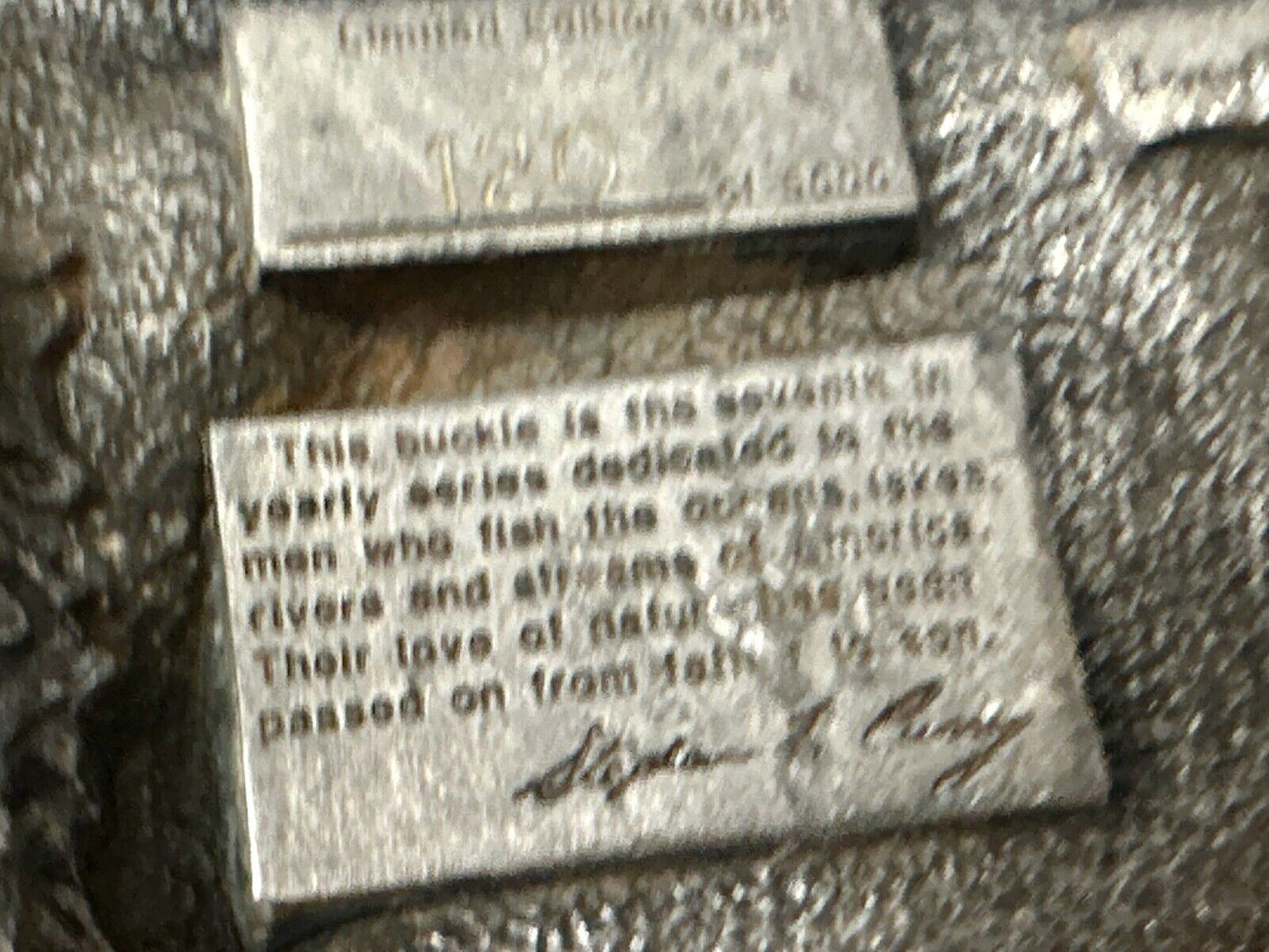 1988 American Fisherman Commemorative Arroyo Grande Fish Sport belt buckle