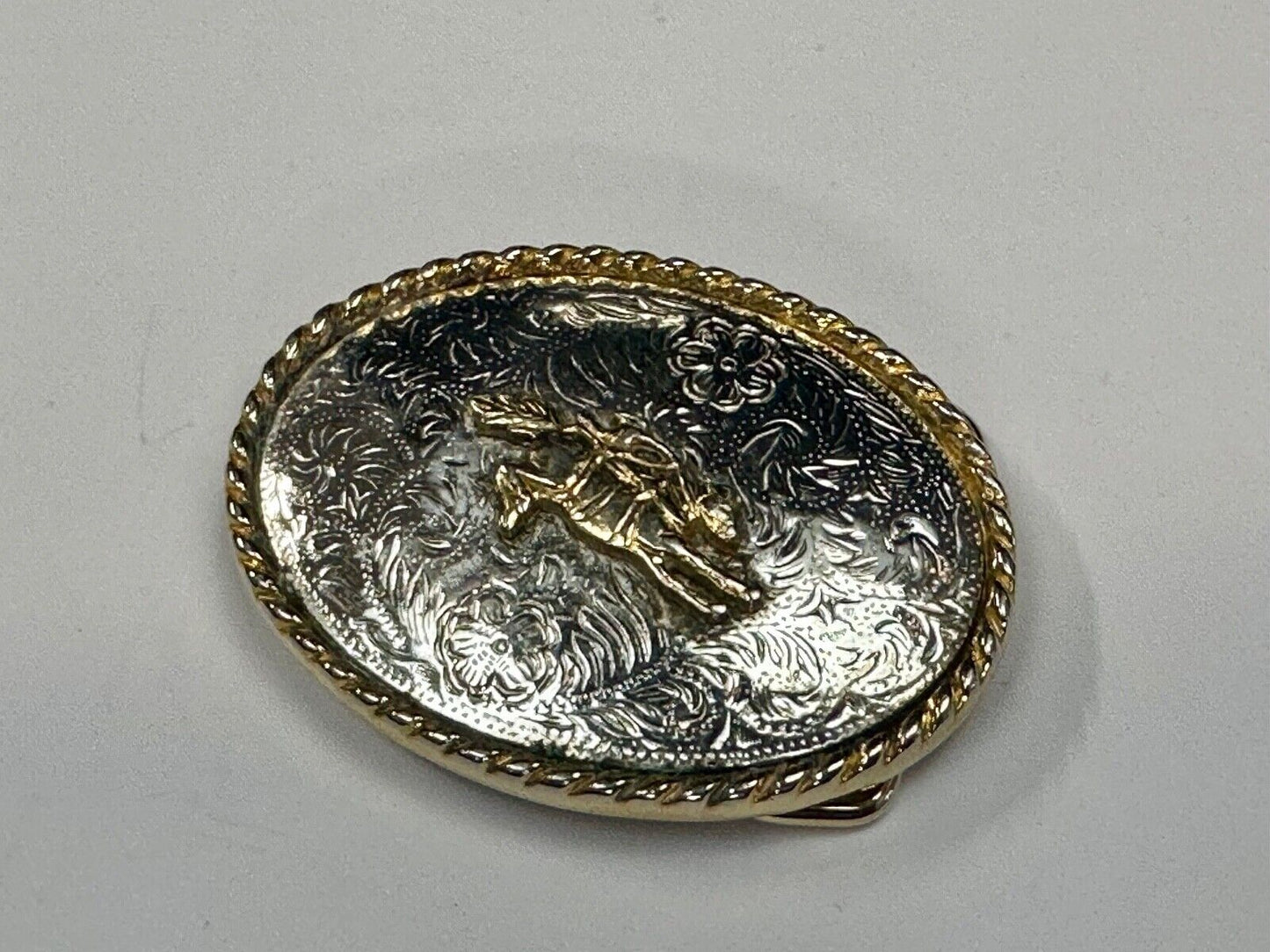 Vintage Ivan Cowboy Saddle Bronc western rodeo bull rider belt buckle