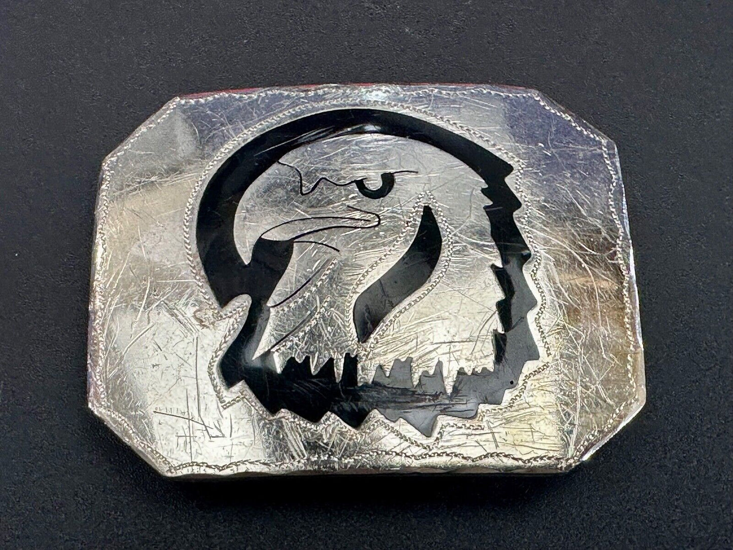 Bald EAGLE Vintage Inlaid Enameled Artisan? Beautiful Craftsmanship belt buckle
