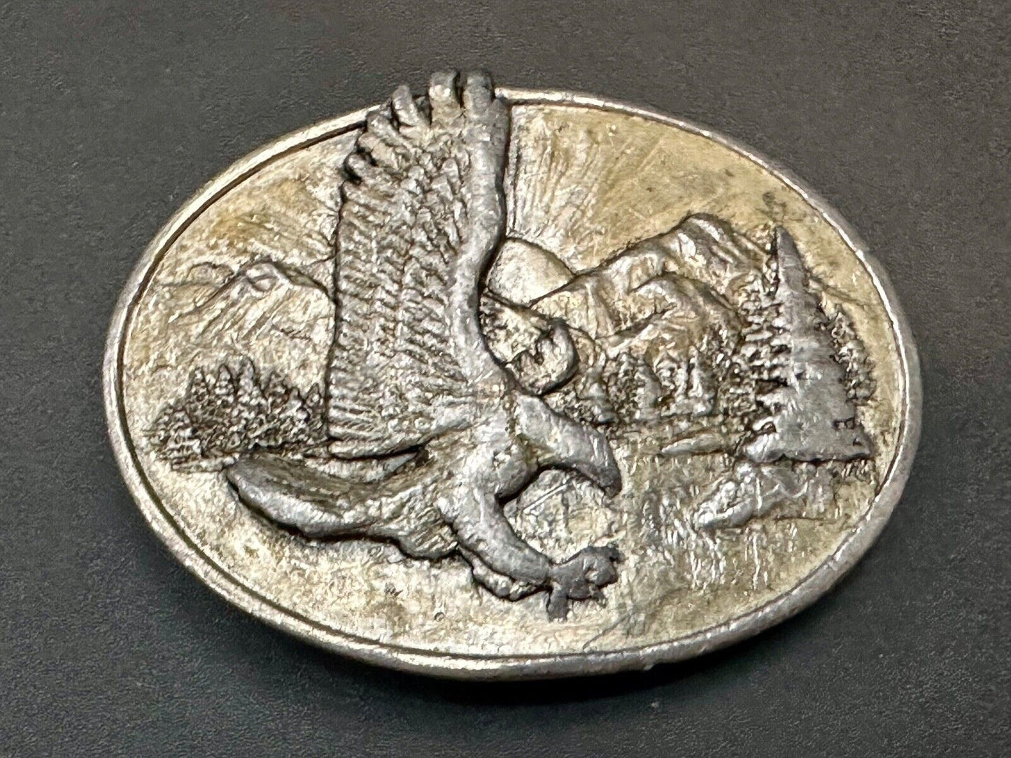 Attacking Eagle Vintage 1982 O-10 pewter siskiyou belt buckle