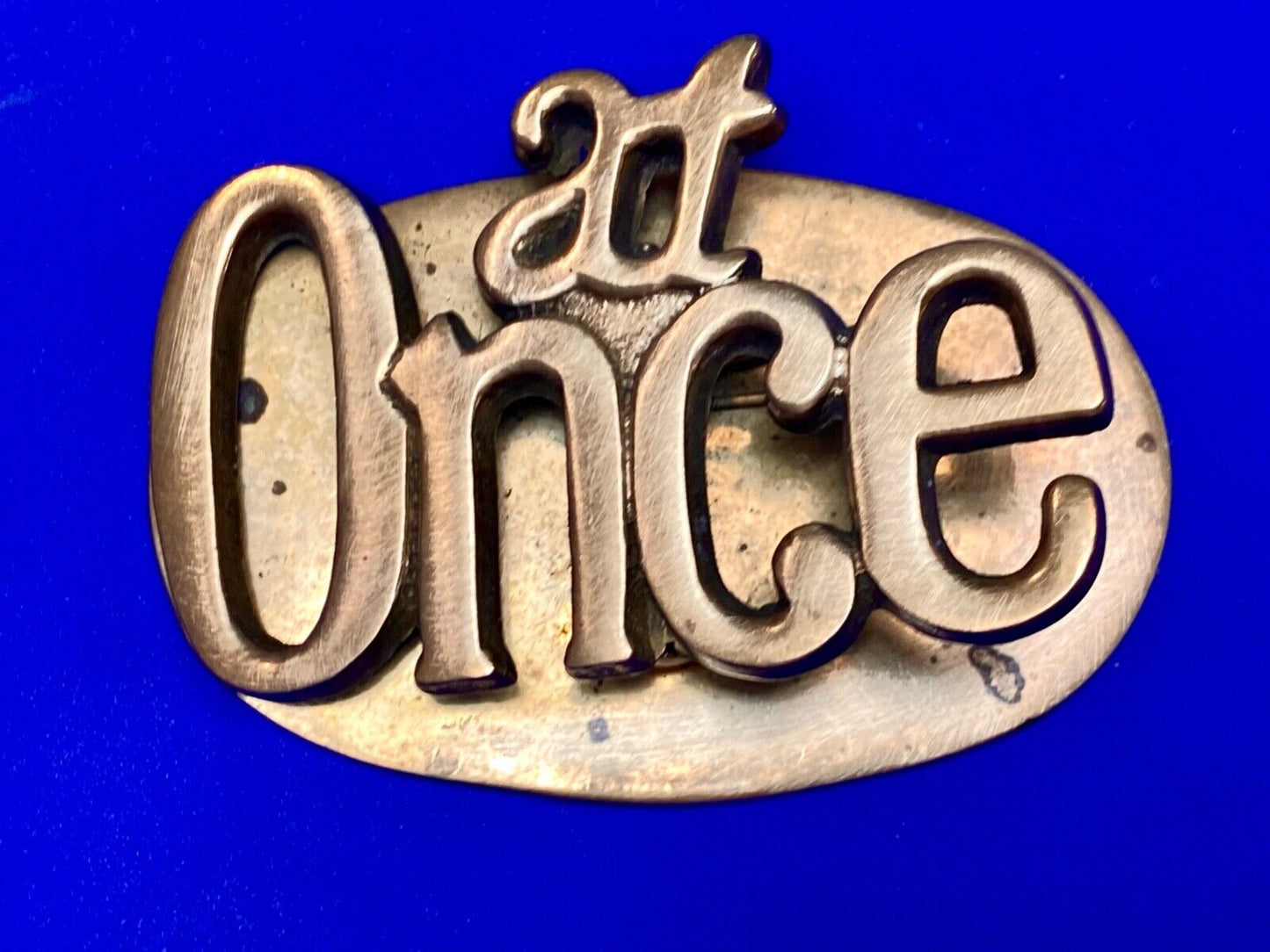 AT ONCE - Desk Organizer Clip 3.5" x 2" LARGE Vintage Solid Brass paper holder