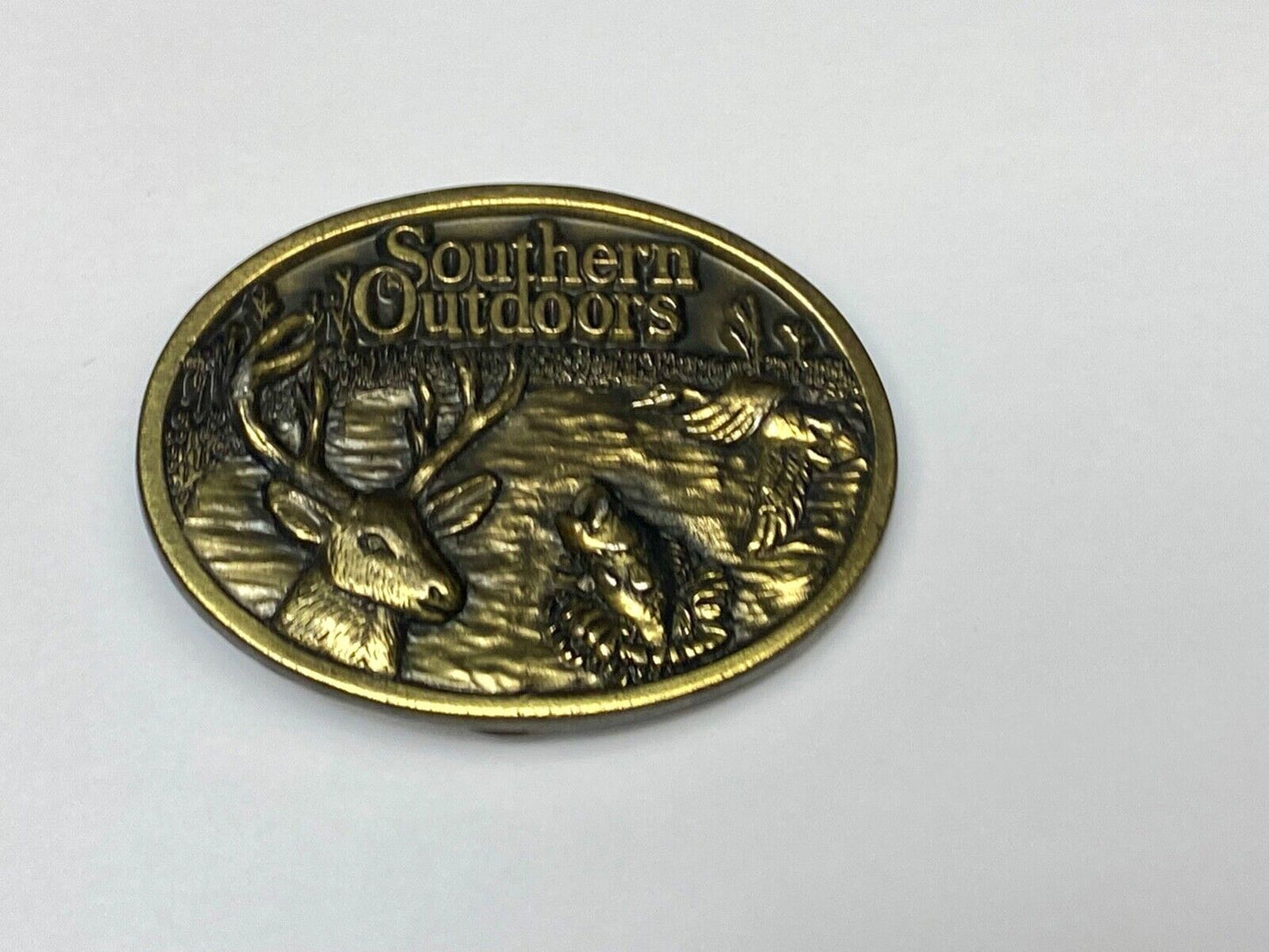 Vintage 1986 **Southern Outdoors Magazine** Commemorative Belt Buckle