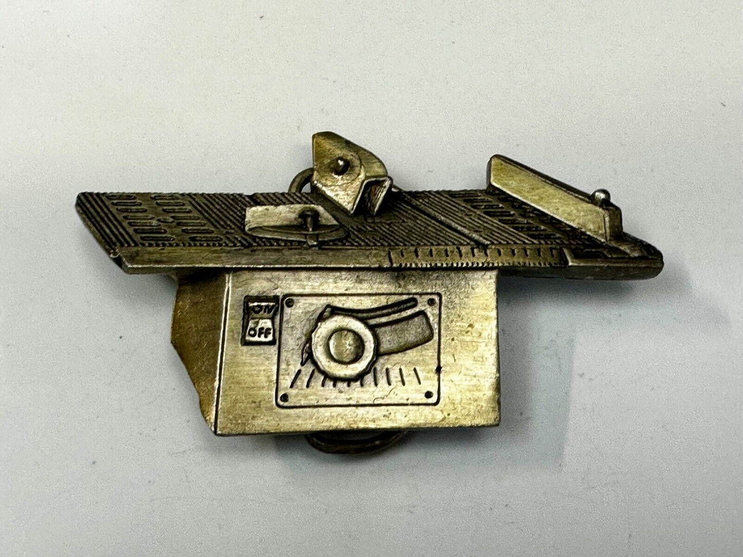 Table Saw Woodworking Unique VTG 1982 Belt Buckle by Bergamot Brass Works