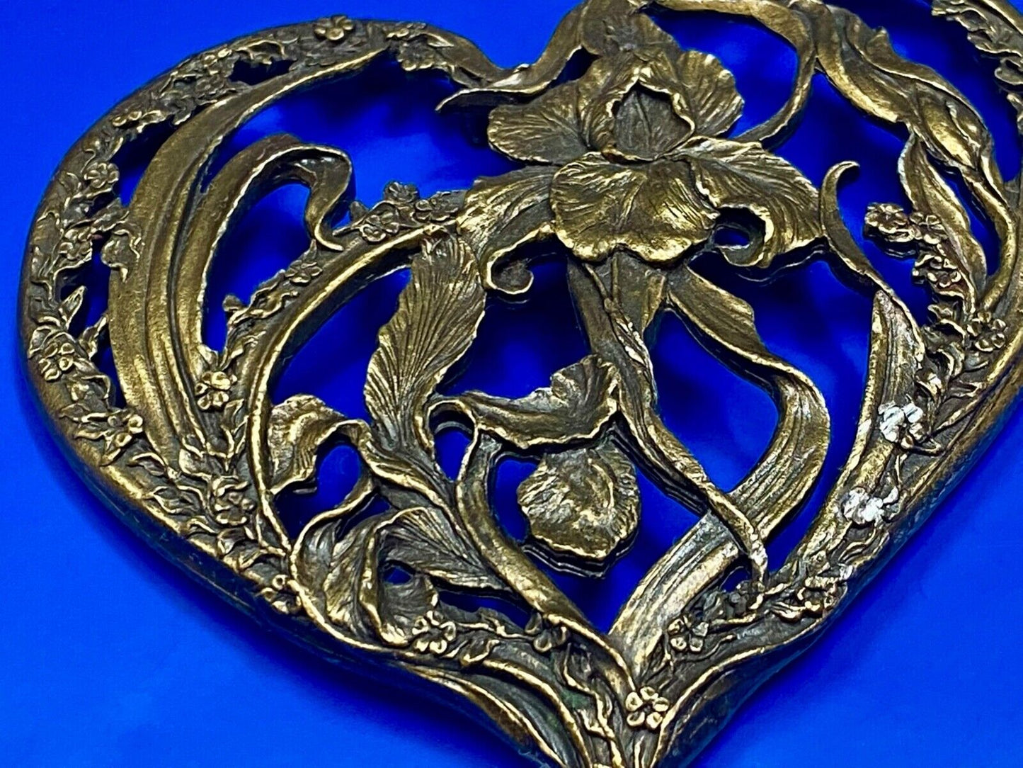 1989 Rawcliffe Pewter Lillie Heart Shape Potpourri Lid Pc 2912