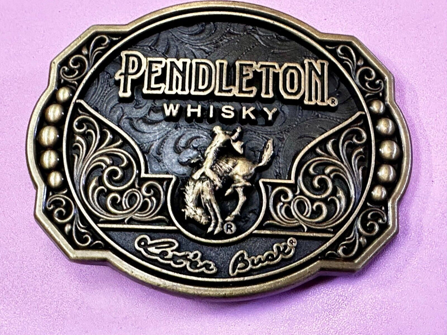 2024 Pendleton Whiskey Let'er Buck Rodeo Cowboy Montana Silversmiths Belt Buckle