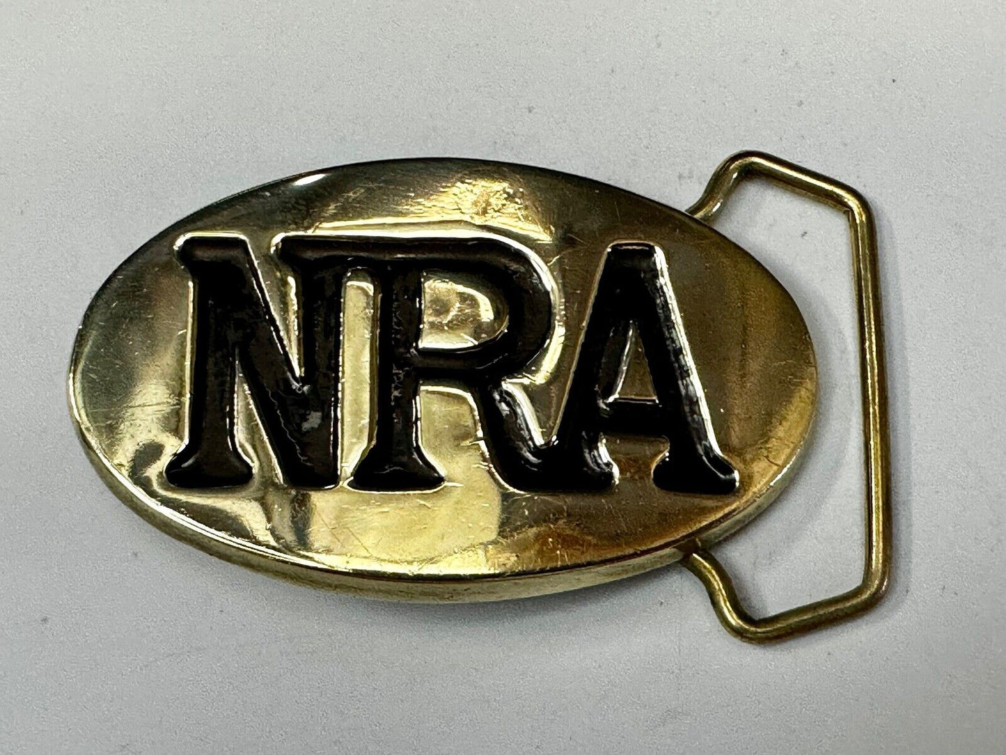 Baron Buckles NRA National Rifle Association Solid Brass oval Belt Buckle