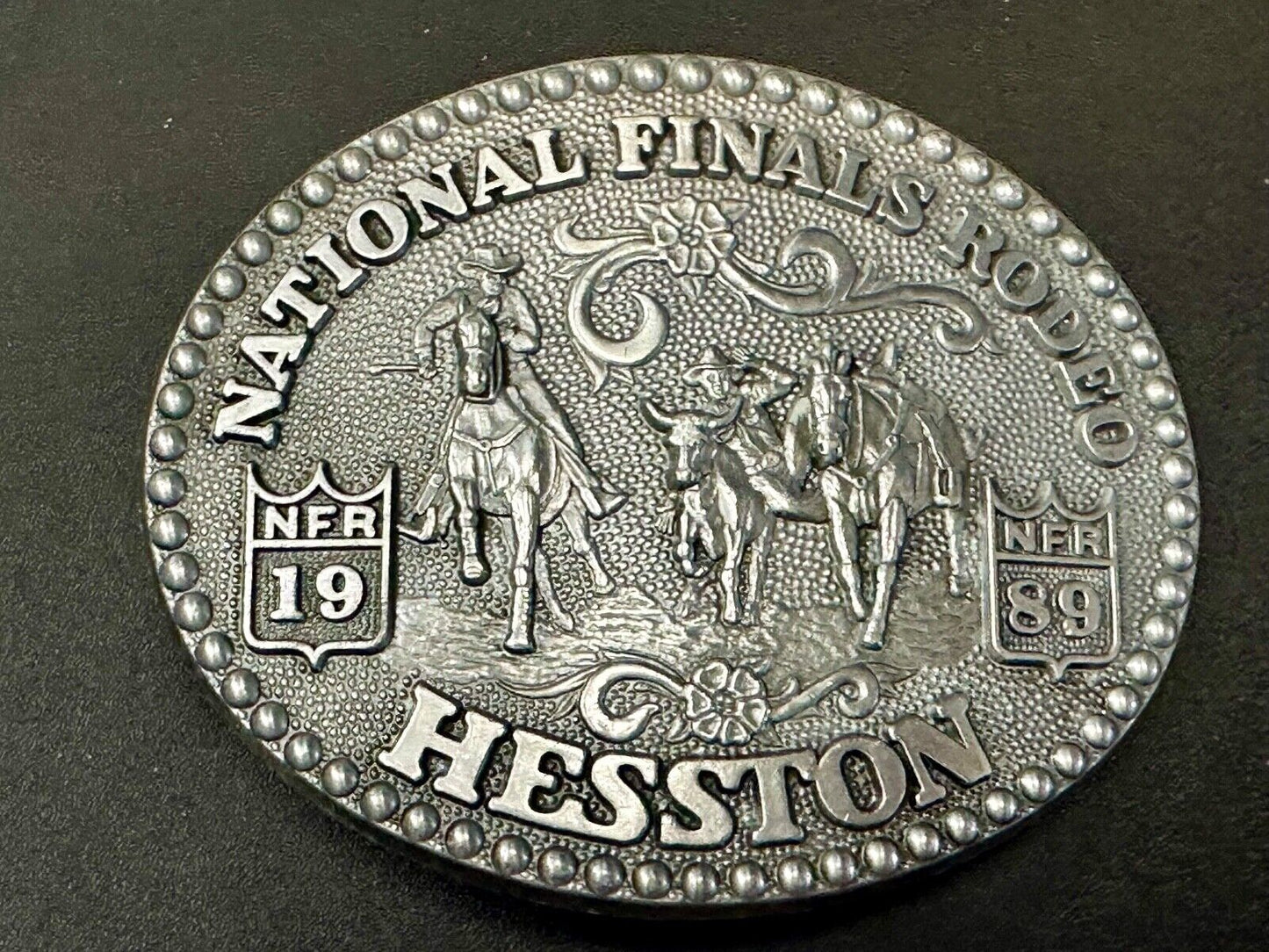 1989 National Finals Rodeo NFR Award Design Medals Belt Buckle