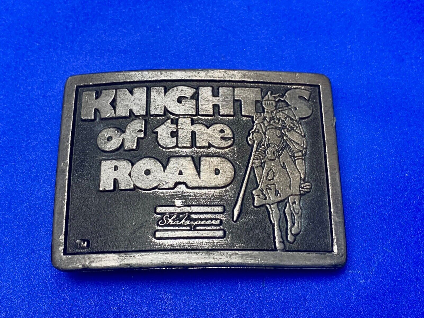 Vintage KNIGHTS OF THE ROAD SHAKESPEARE'S BELT BUCKLE!
