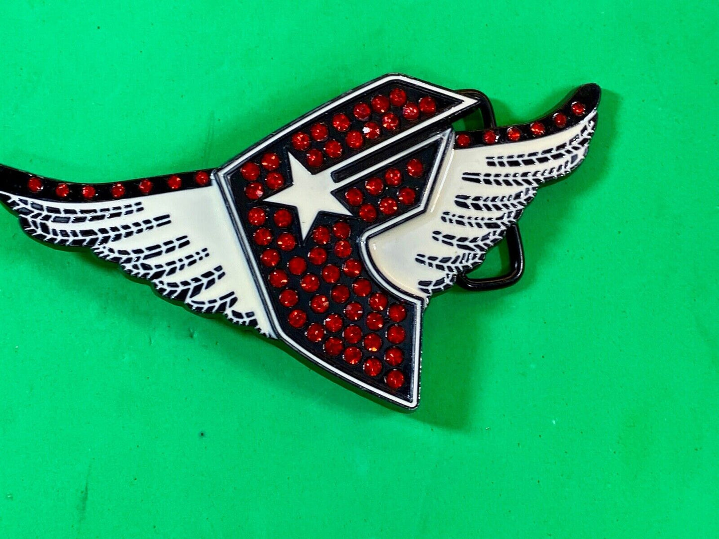 Beautiful Rhinestone? Letter F Shape Logo With Wings