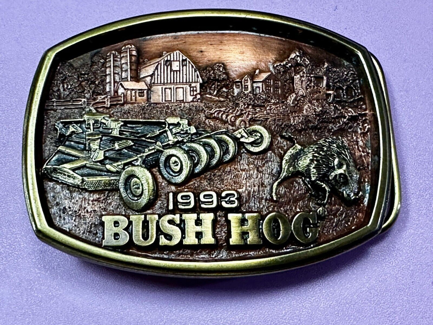 1993 Bush Hog The Legend Agriculture Machine Co. Commemorative Belt Buckle