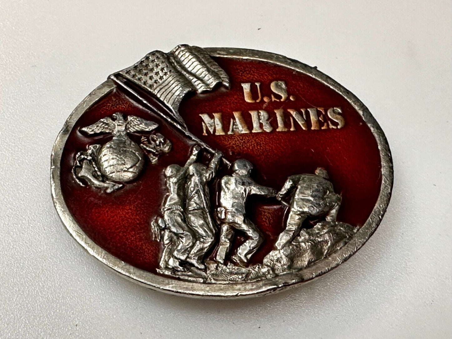 The Few The Proud The U.S Marines VTG 1982 Commemorative Belt Buckle by Bergamot
