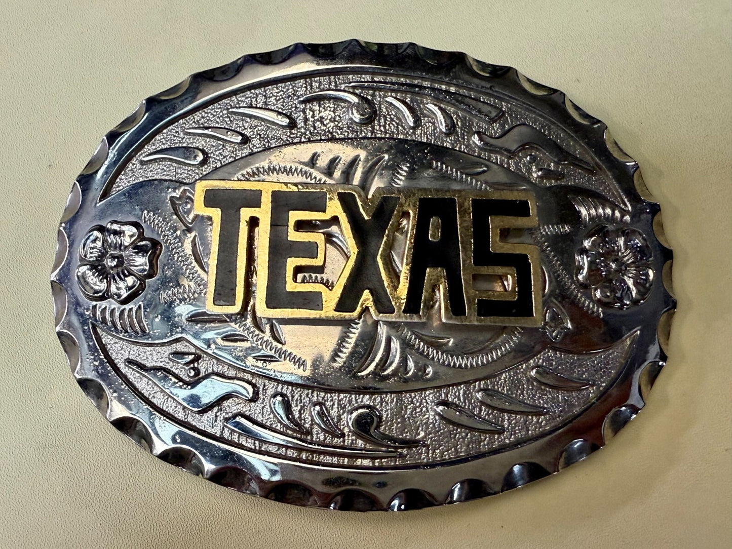 Texas - The name say it all. Big Southwestern Black Block letters Belt Buckle