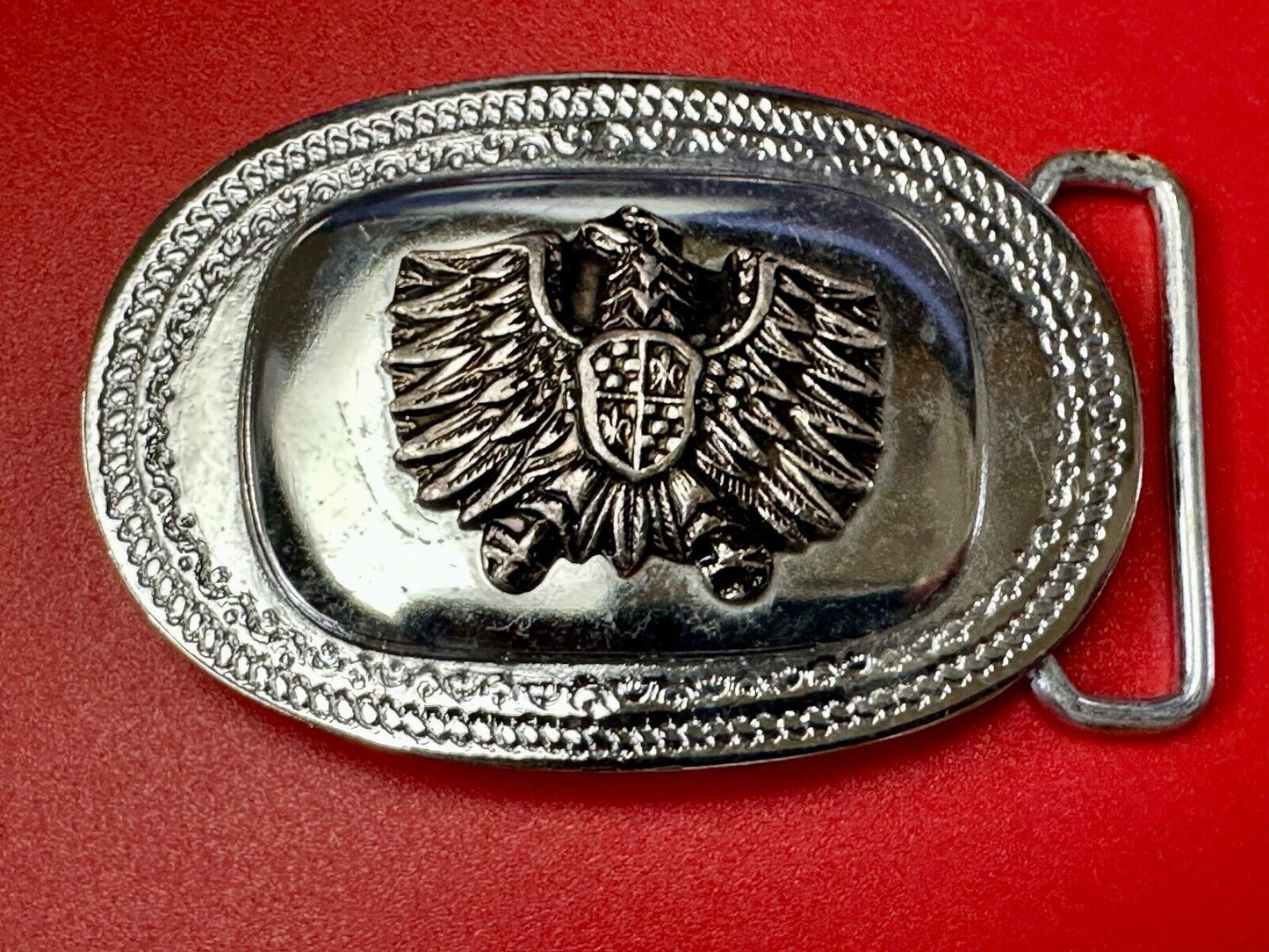 Thunderbird Eagle Shield Crest vintage two tone belt buckle