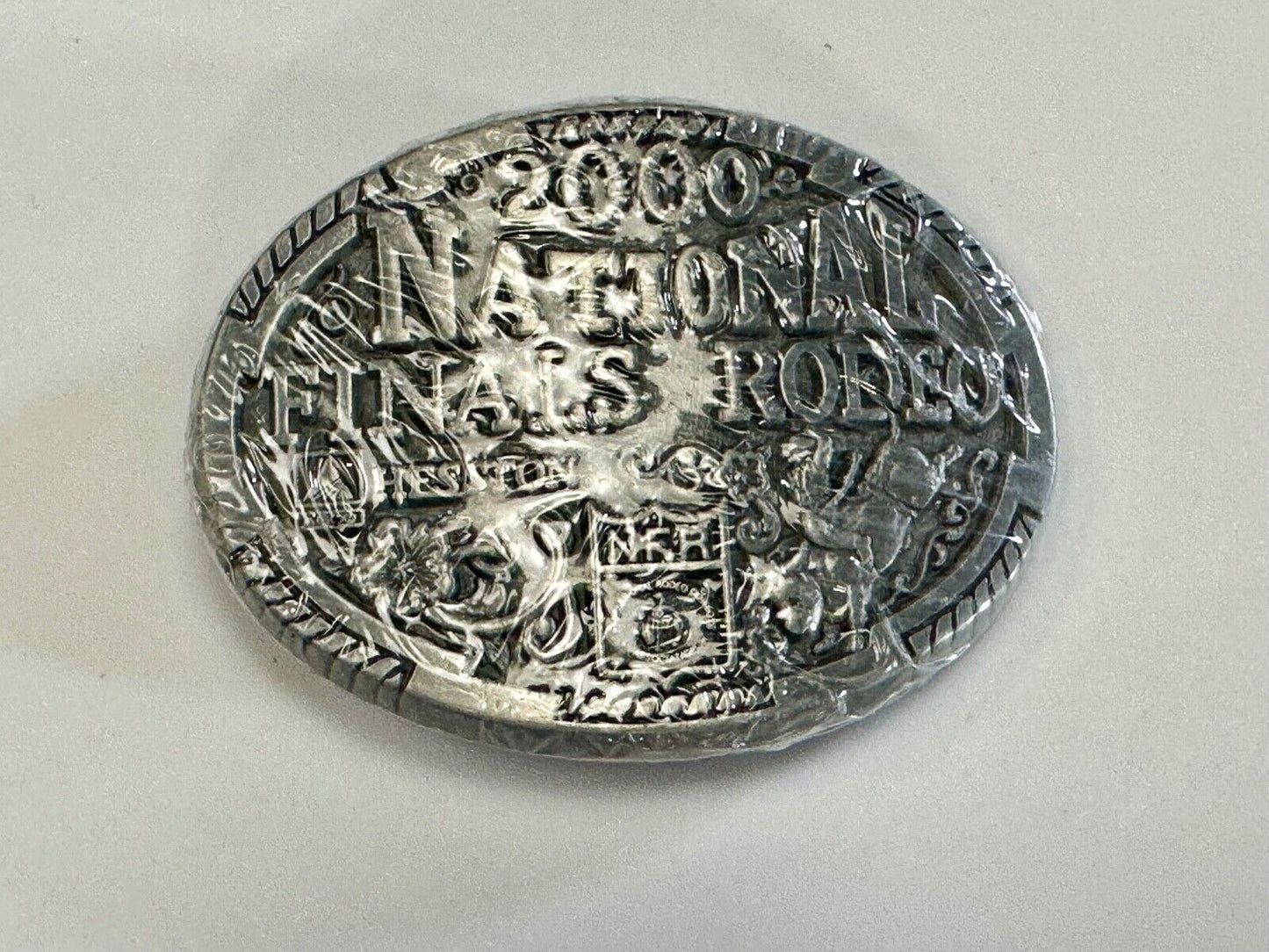 2000 Youth Sized Hesston National Finals Rodeo Bull Riding Cowboys belt buckle