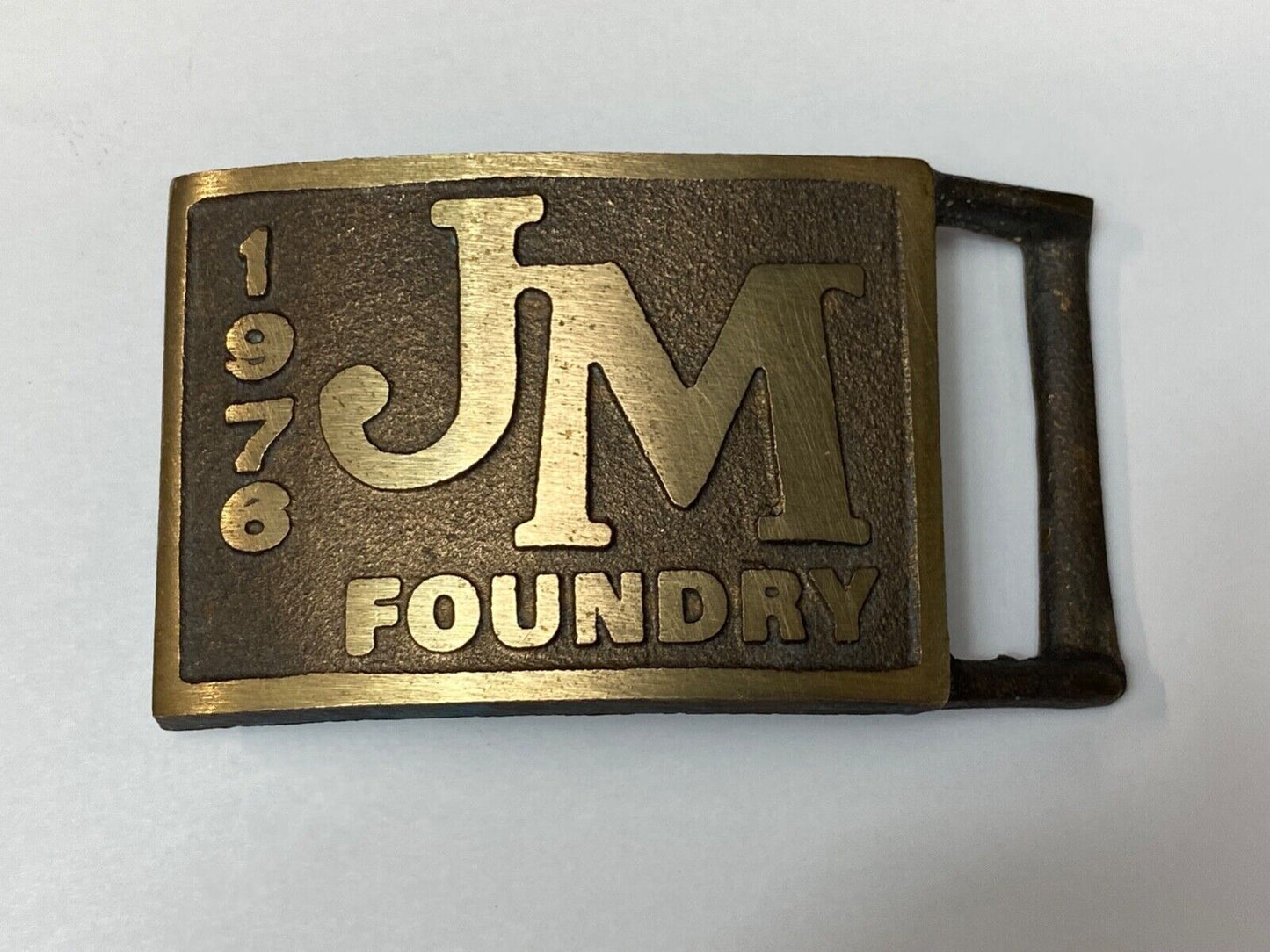 Vintage 1976 JM FOUNDRY Castings Summerville SC Company Advertising Belt Buckle