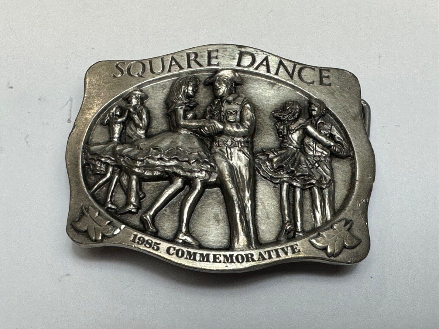 Vintage 1985 Square Dancing Commemorative belt buckle by Arroyo Grande