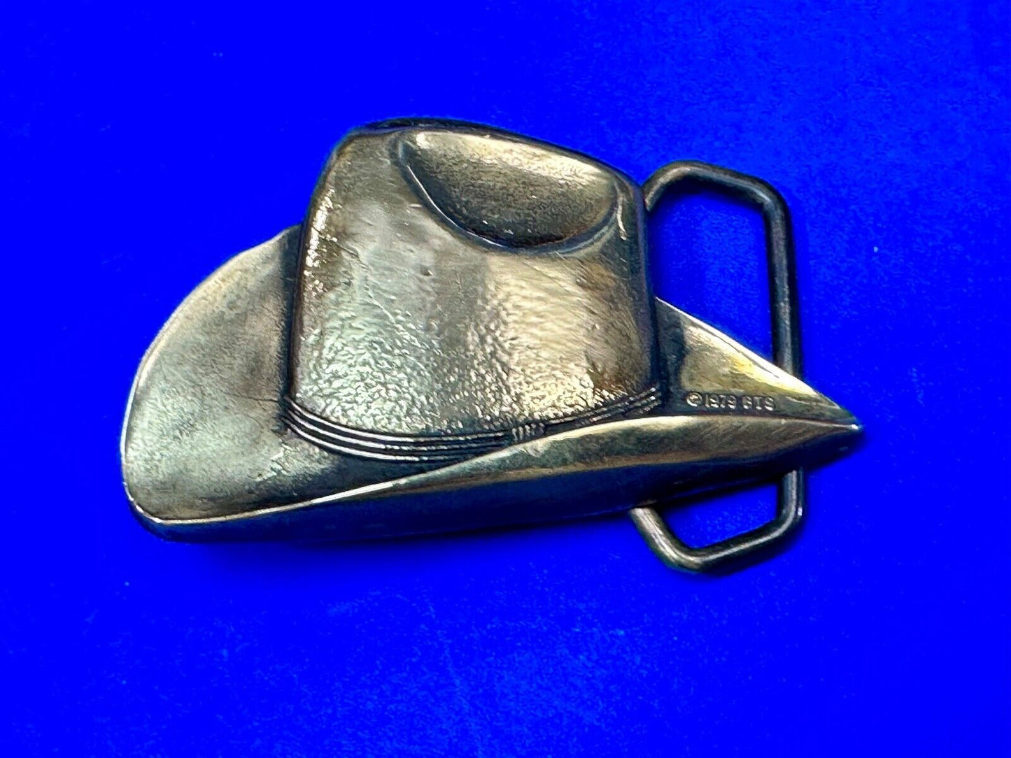 1978 BTS Cowboy Hat Figural Western Rodeo Vintage Cowboy Wearz belt buckle
