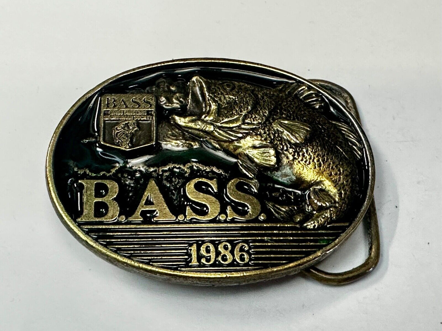 1996 BASS Anglers Sportsman Society Sport Fishing Fishermans Belt Buckle