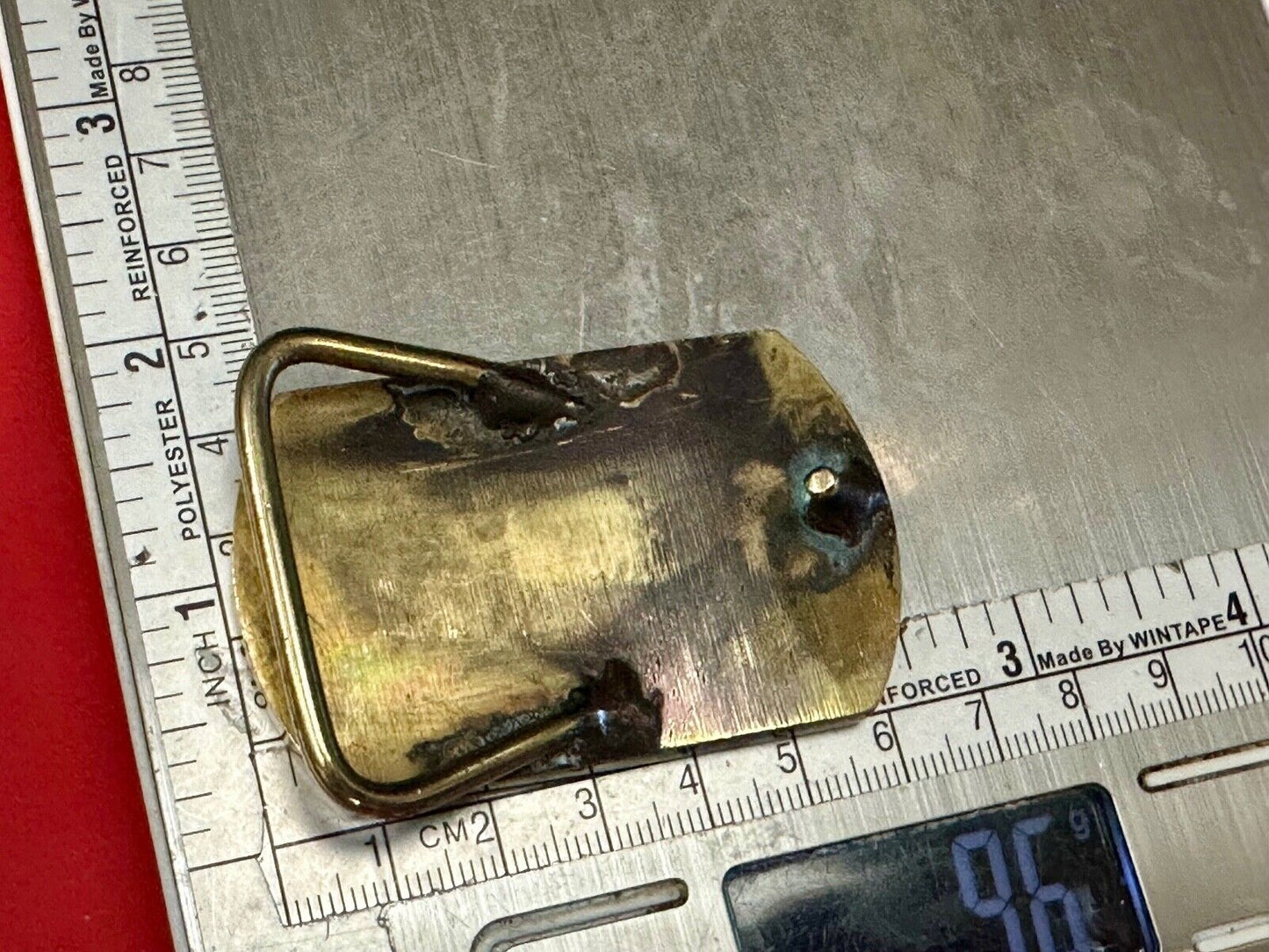 Artisan 2.5" wide rounded corner brass tone dress belt buckle