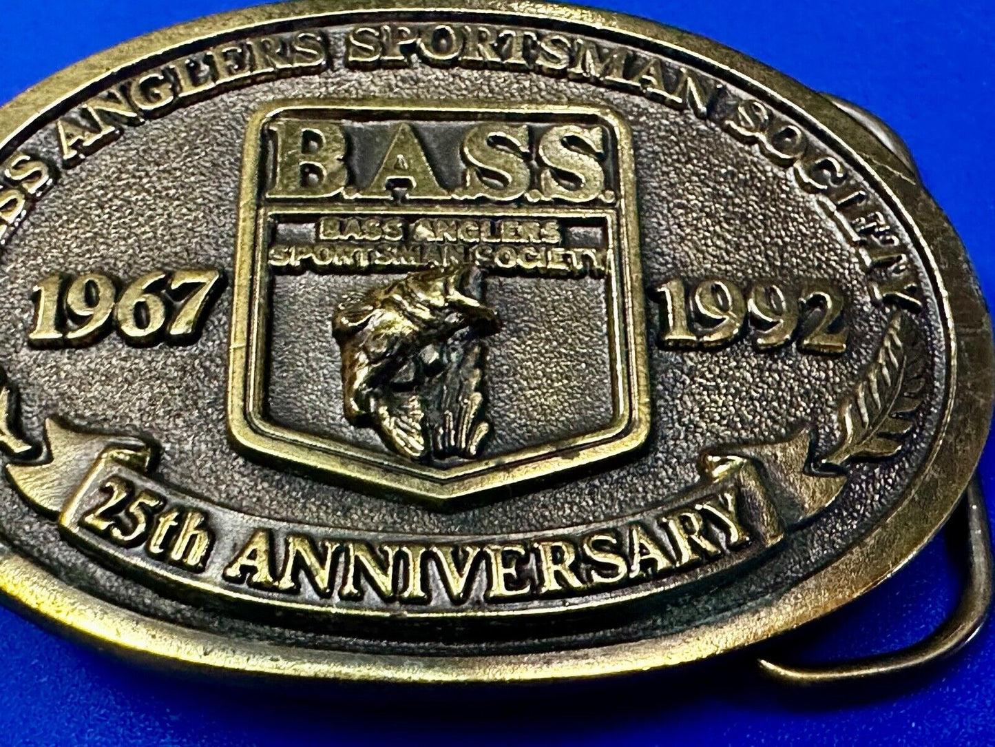 1992 BASS Anglers Sportsman Society Sport Fishing Fishermans 25th yr Belt Buckle