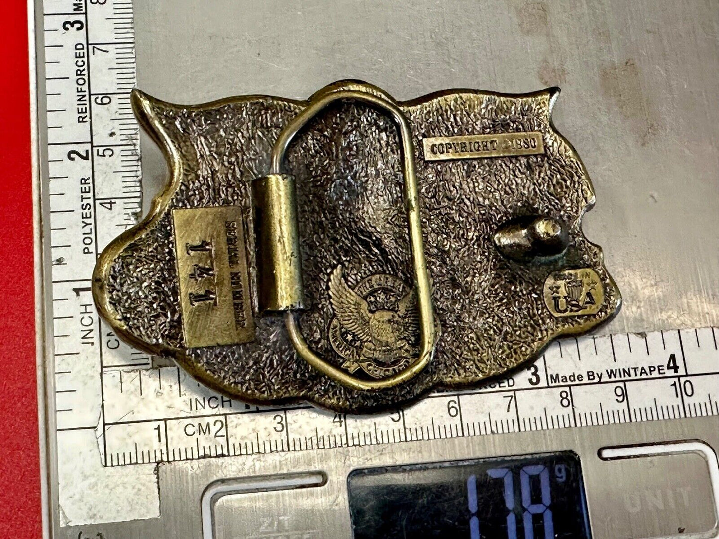 Texas - The Lone Star State - vintage 1980 Longhorn great American belt buckle