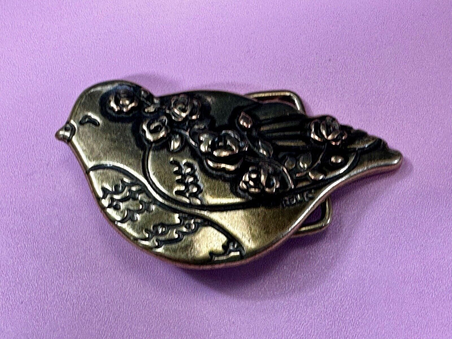 Bird Dove Shaped Cutout Figure Brass Tone Belt Buckle by Relic