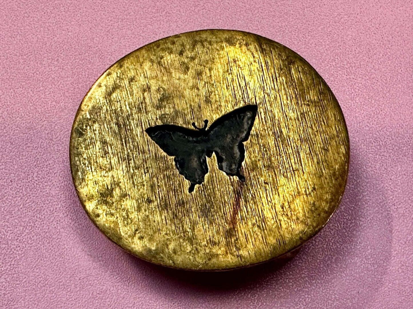 Black Inland Butterfly Small Hippy Vibe Brass Belt Buckle for up to a 1.25" belt