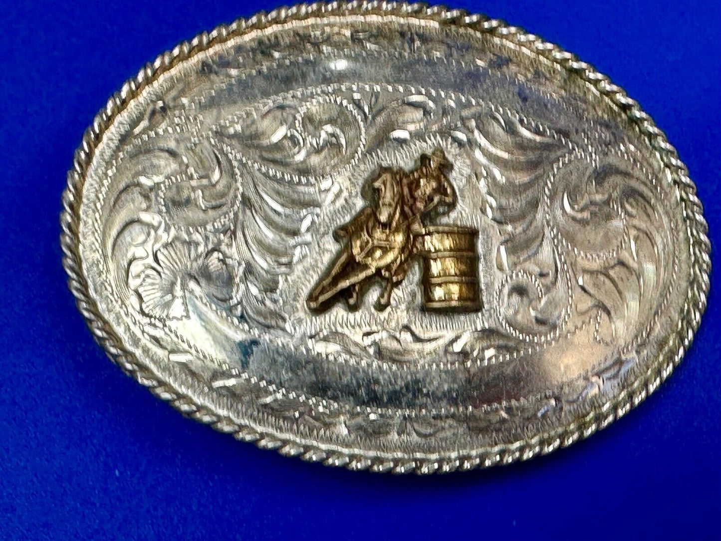 BARREL RACING TROPHY Blank Award Scrolls to engrave Vintage TEX TAN Belt Buckle