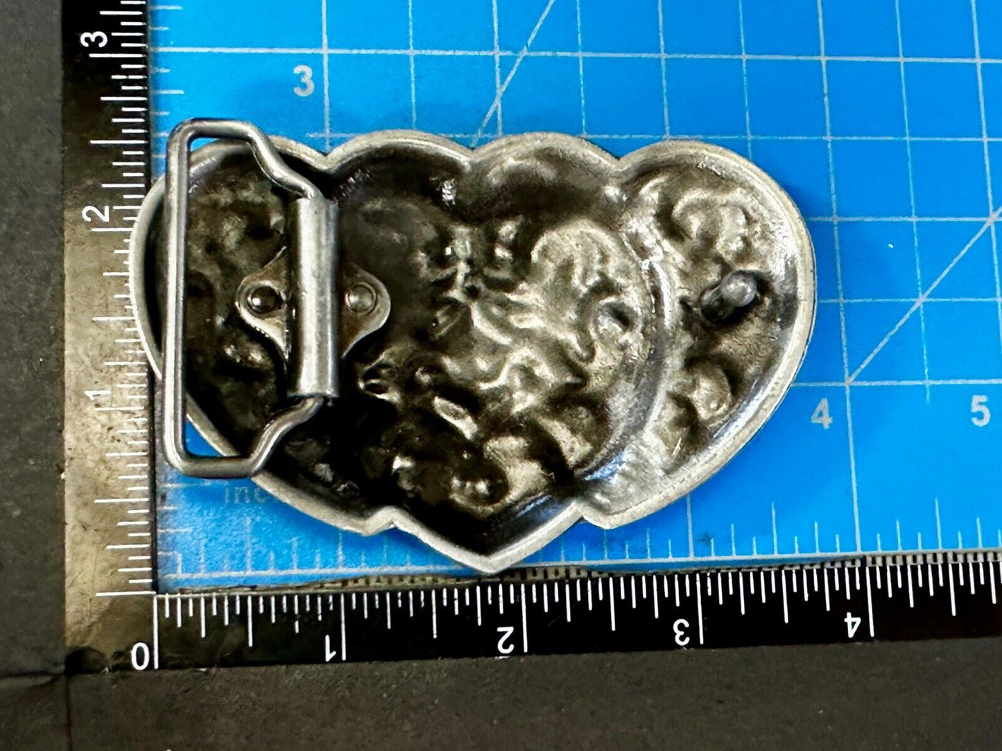 Three Heart Shaped Western Cutout Two Tone Cowgirls Belt Buckle
