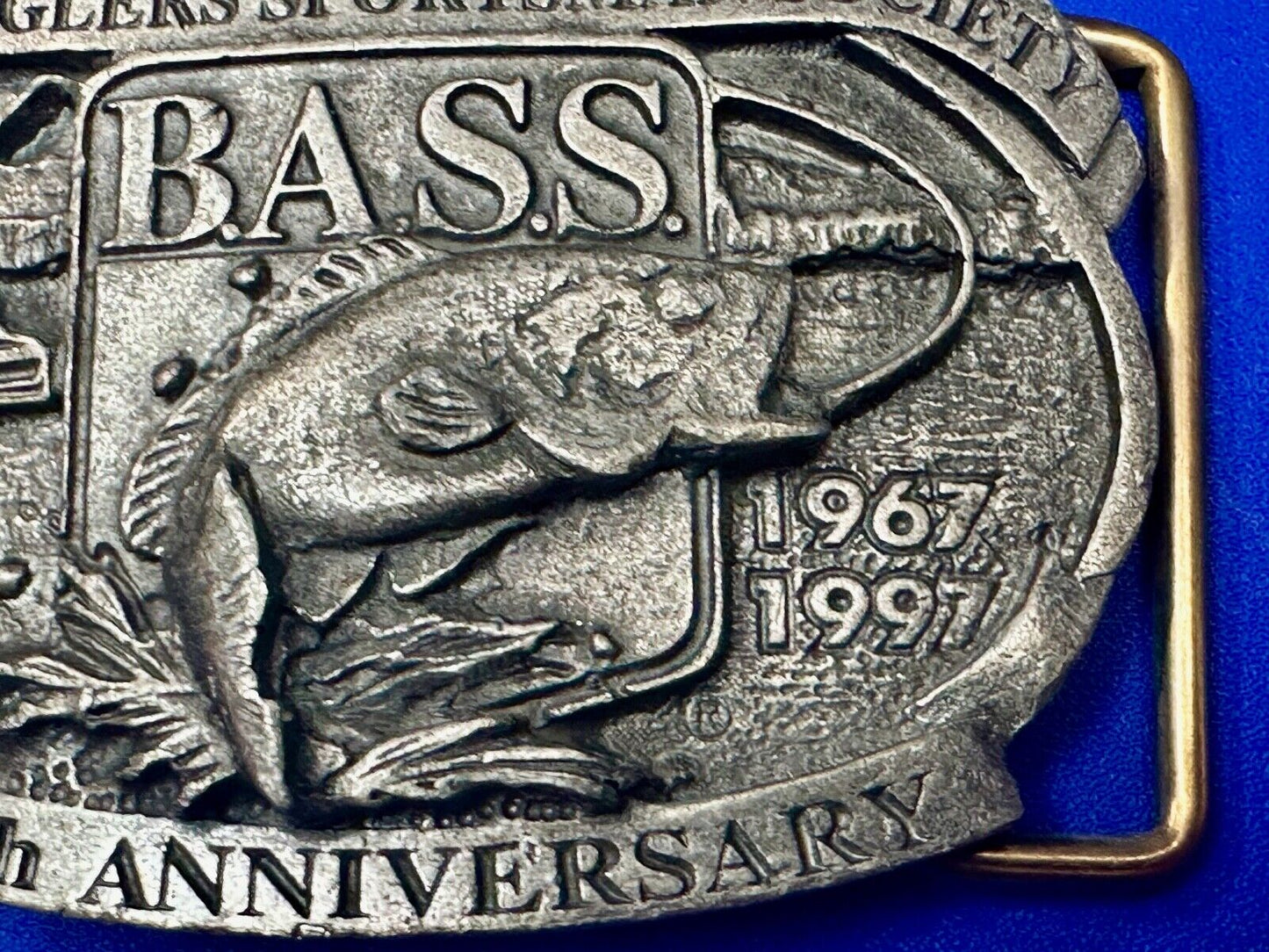 1997 BASS Bass Anglers Sportsman Society Fishing 30th anniversary belt buckle
